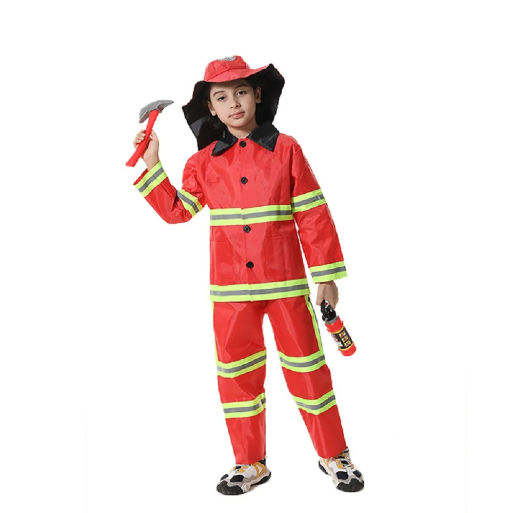 Boys Girls Hot Sale Professional Cosplay Costume Red Cloth Halloween Kid with Accessories Carnival Party