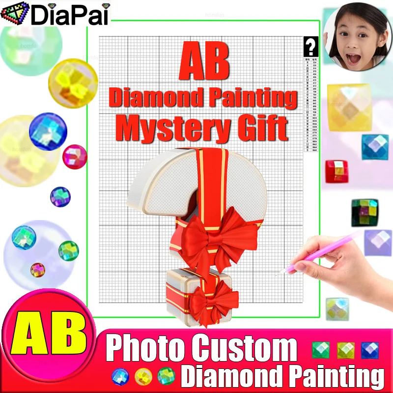 DIAPAI AB Drills Photo Custom Mystery Diamond Painting 5D DIY Mysterious Picture of Rhinestones Embroidery 3D Cross Stitch Gift