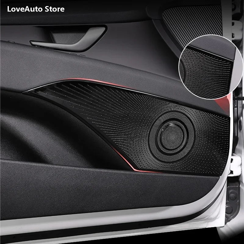 

For Hyundai Elantra CN7 2020 2021 2022 Car Stainless Steel Interior Door Stereo Speaker Audio Ring Cover Sound Frame Decoration