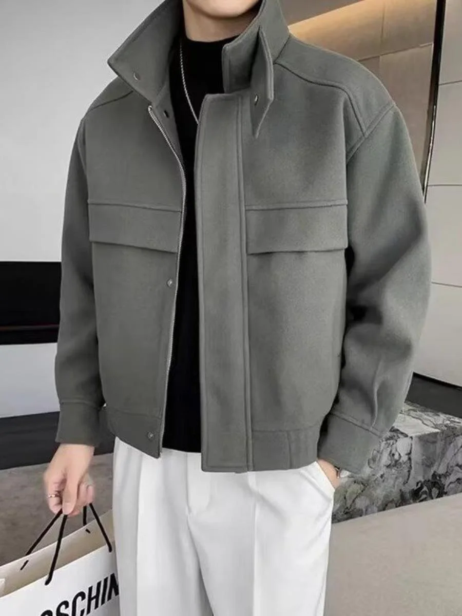 

Модное двустороннее шерстяное пальто для мужчин Thiened, повседневное, универсальное, тепло и Sle, молодежное, Spring Faion