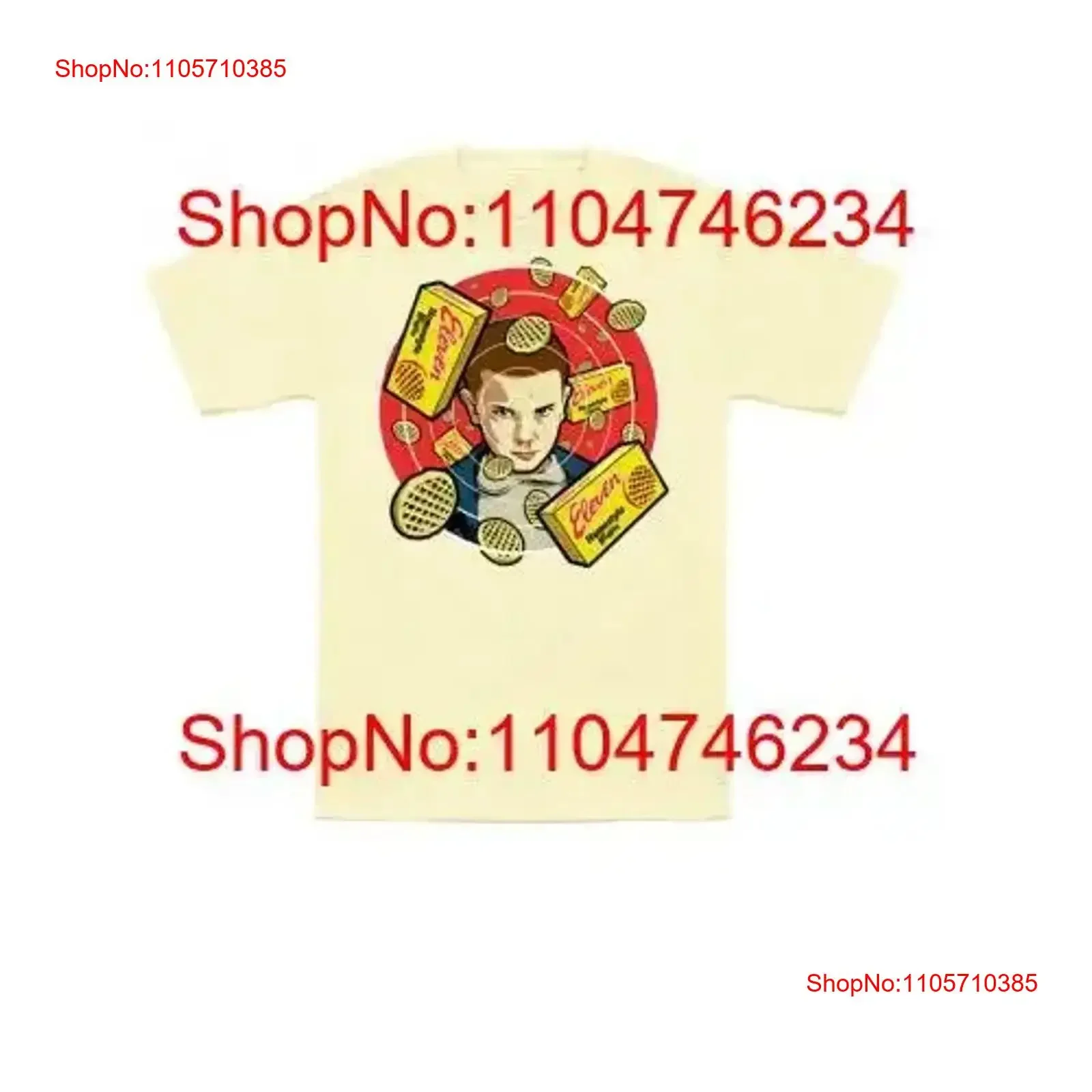 Busted T Shirt Stranger Waffles Creme Men's Size 2XL vintage Washed graphic Slightly homme streetwear Breathable Stretched Soft