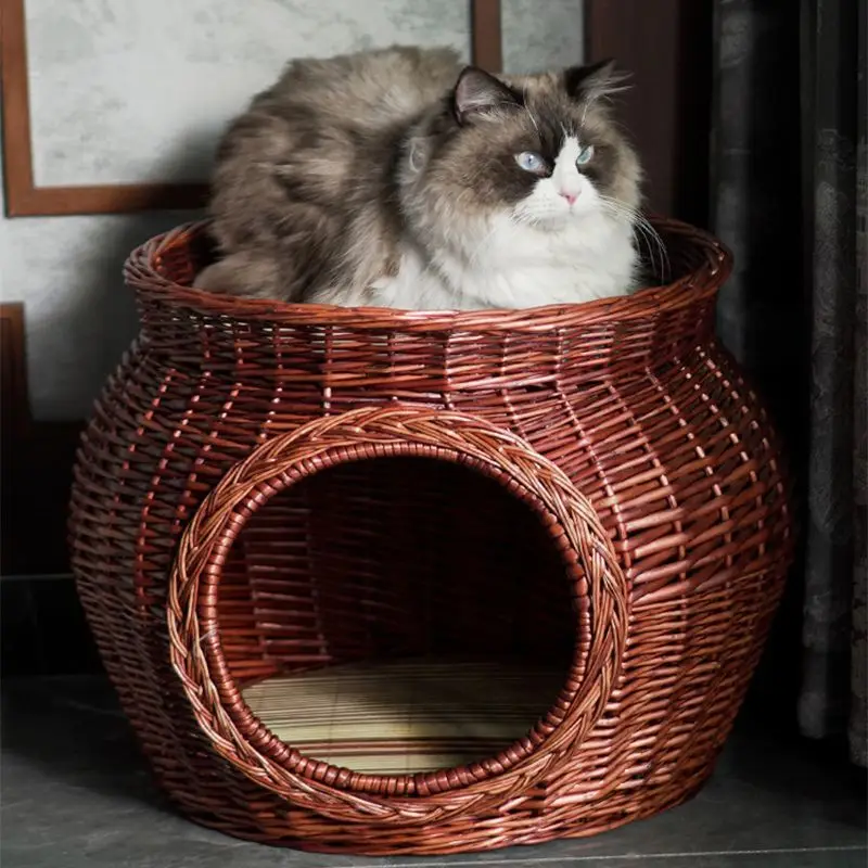 

Rattan cat litter, willow cat house, small dog litter, universal in all seasons, removable and washable