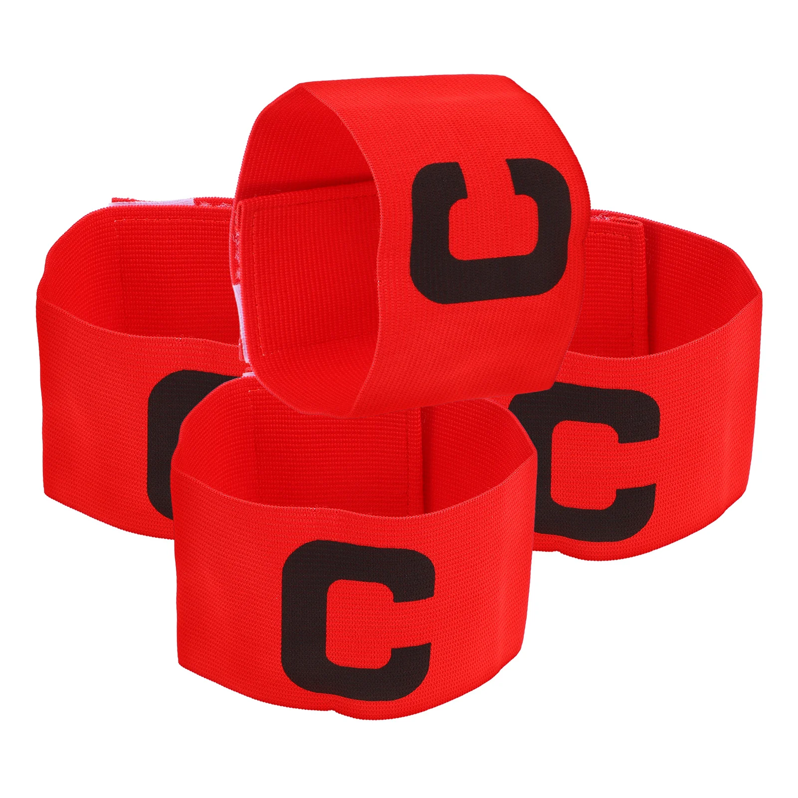 

4 Pcs Arm Bands Football Captain Armband Portable Wrist Wear-resistant Supply Red Soccer Accessory Man