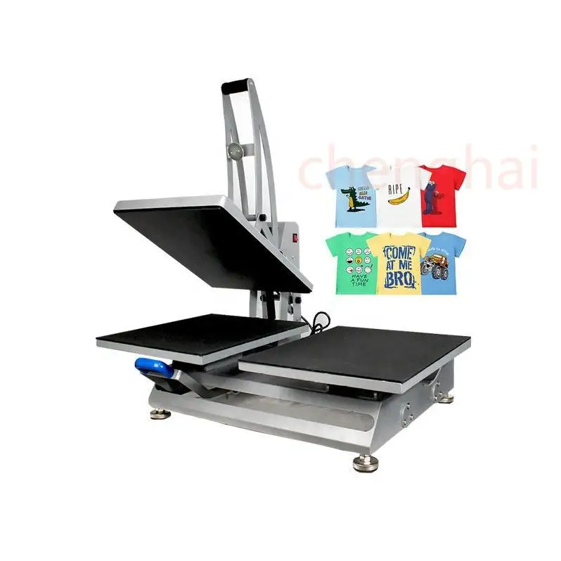 Hot selling Two station up sliding semi-automatic auto open 40*50 40x60 heat press Tshirt transfer machine with factory price