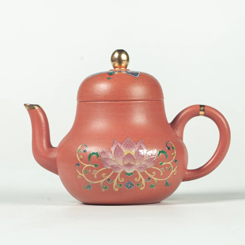 

Chinese Style Raw ore powder mud Purple Clay Teapot, Creative Yixing Kung Fu Tea Set Household, Handmade, 200cc New, 1Pc