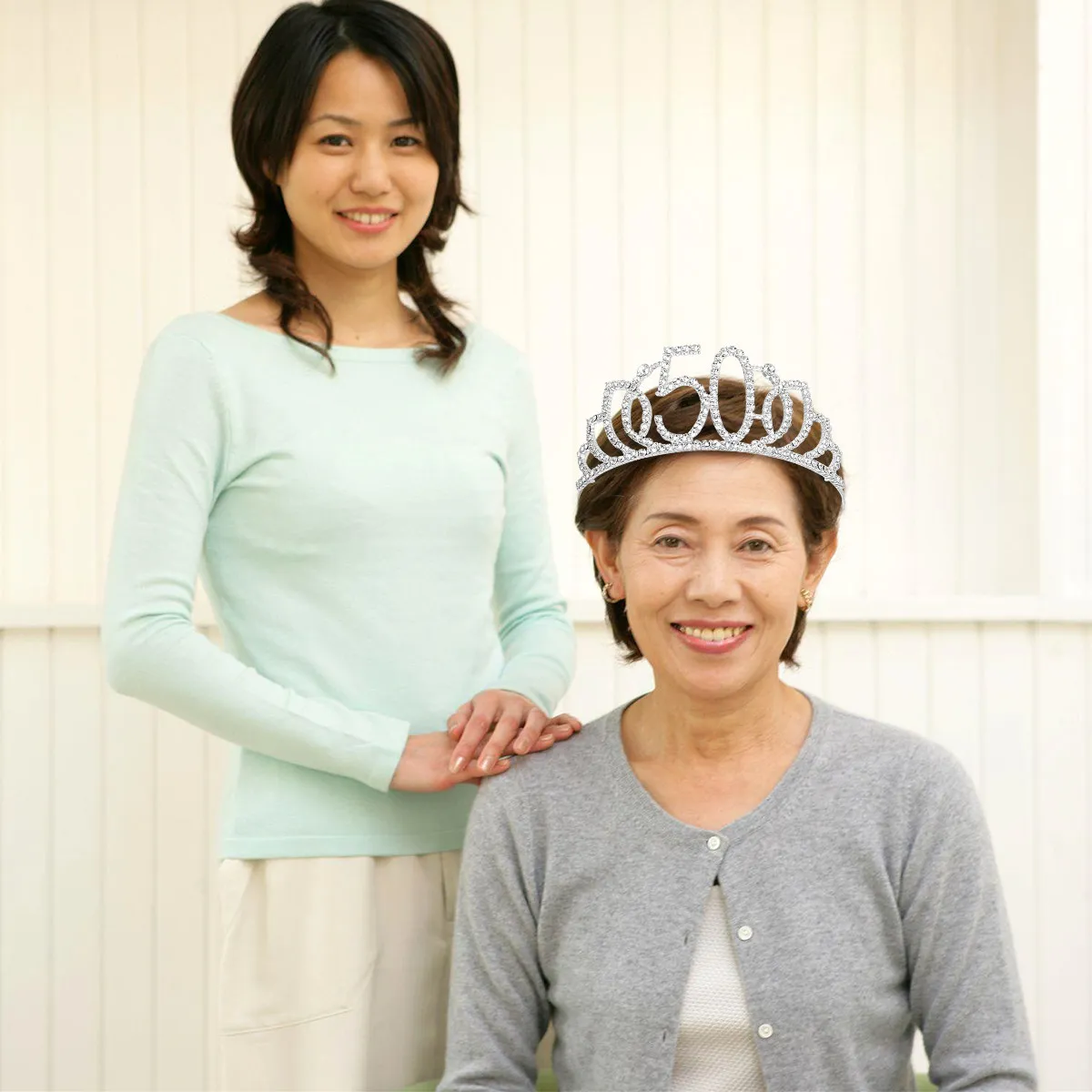 

50 Silver Number Crown Creative Birthday Headpiece Stylish Hair Accessory Decorative Headdress for Women and Girls