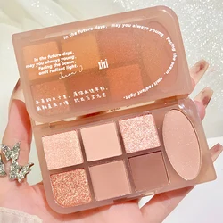 7 Colors Eyeshadow Palette Matte Shimmer Eye Shadow Smooth High Pigment Glitter Long-lasting Waterproof Brightening Eye Cosmetic