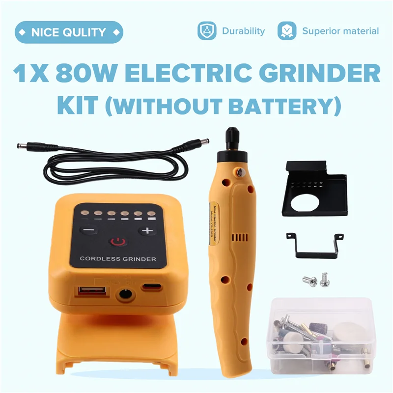 

B50C DIY 80W Electric Grinder, High-Speed 18000Rpm, Rechargeable Kit For 18V-21V Battery