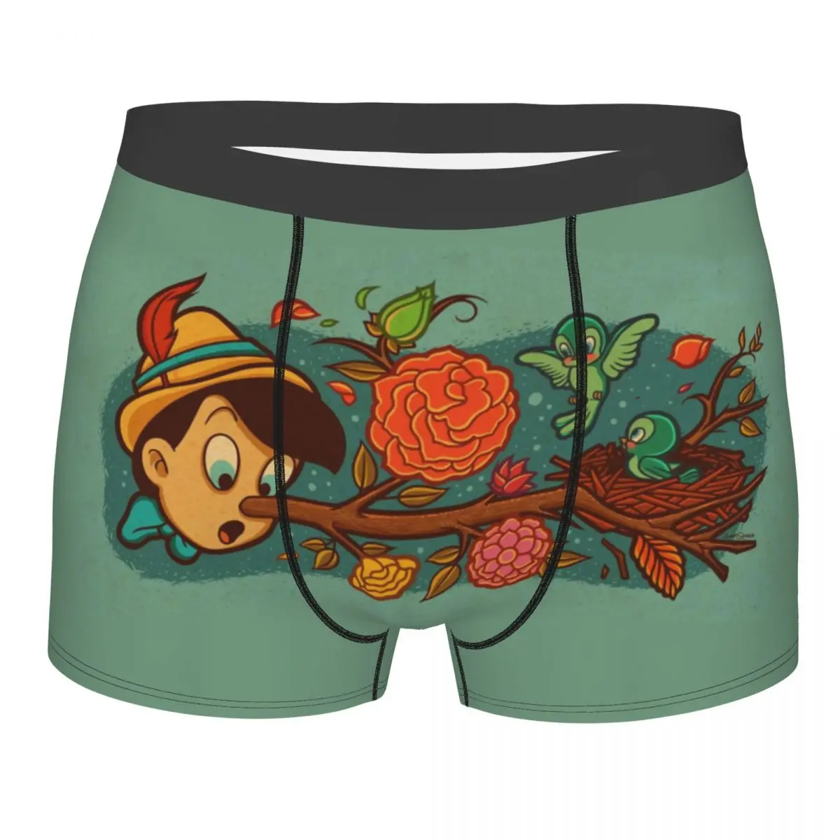 

Custom Fashion Cartoon Pinocchio Boxers Shorts Panties Men's Underpants Breathable Briefs Underwear