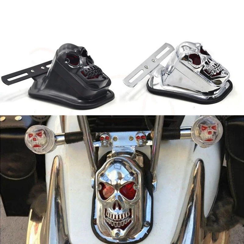 M46K-Motorcycle Brake Light Tail Light Skull Light Warning Signal Light For Prince