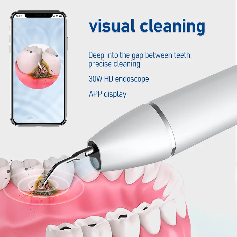 Intelligent Visual Ultrasonic Dental Scaler APP Portable Teeth Cleaning 4 Mode Sonic Dental Stone Removal Tartar Calculus Remove