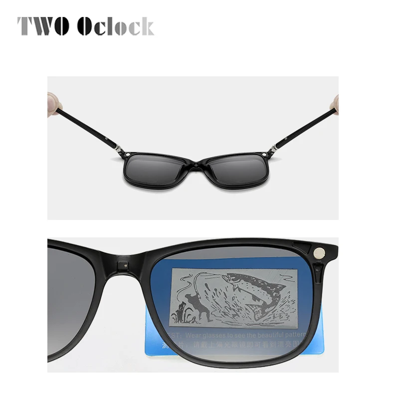 TWO Oclock Magnetic Sunglass Men Women Polarized UV400 Clip On Myopia Optic Prescription Glasses PC Frame 5 In 1 Glasses Eyewear image 2