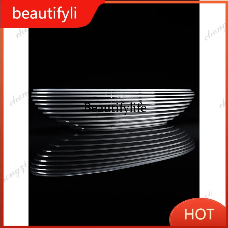 A139 Reception desk Painting front desk Company curved  Hotel medical beauty checkout page Special-shaped fashion front desk