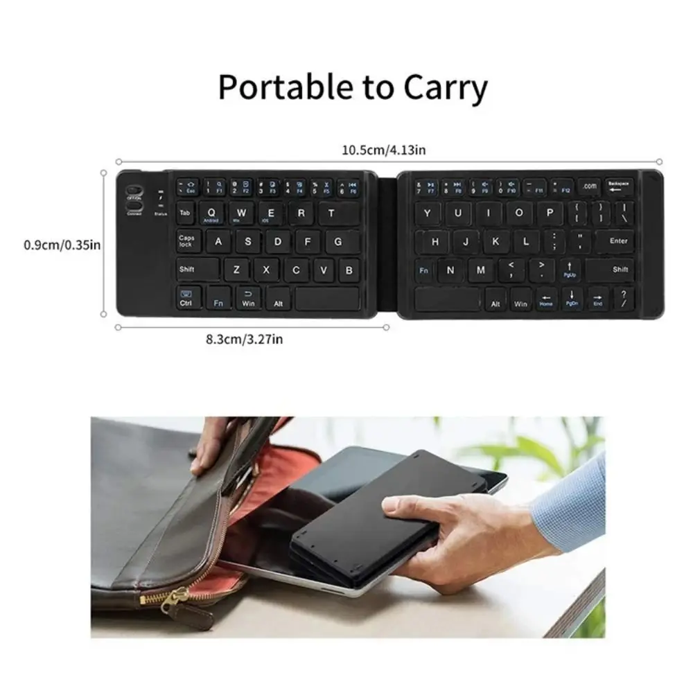 Ultra Thin Slient Wireless Folding Keyboard Mini Rechargeable Bluetooth Keyboard Portable Universal Foldable Keyboard Notebook