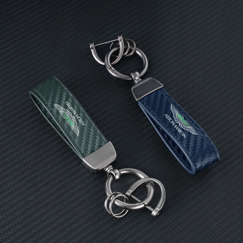 High-Grade Leather Car Styling Keychain Pendant Ring Chain For Aston Martin Vantage Coupe Vantage Roadster Vantage S Accessories