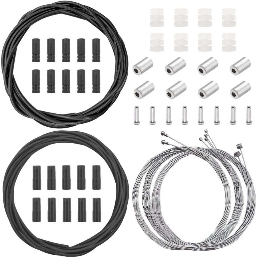 

Mannk Universal ycle Cable Kit Shift Brake Cable Housing with End Caps ORings for Mountain Road Bike Repair