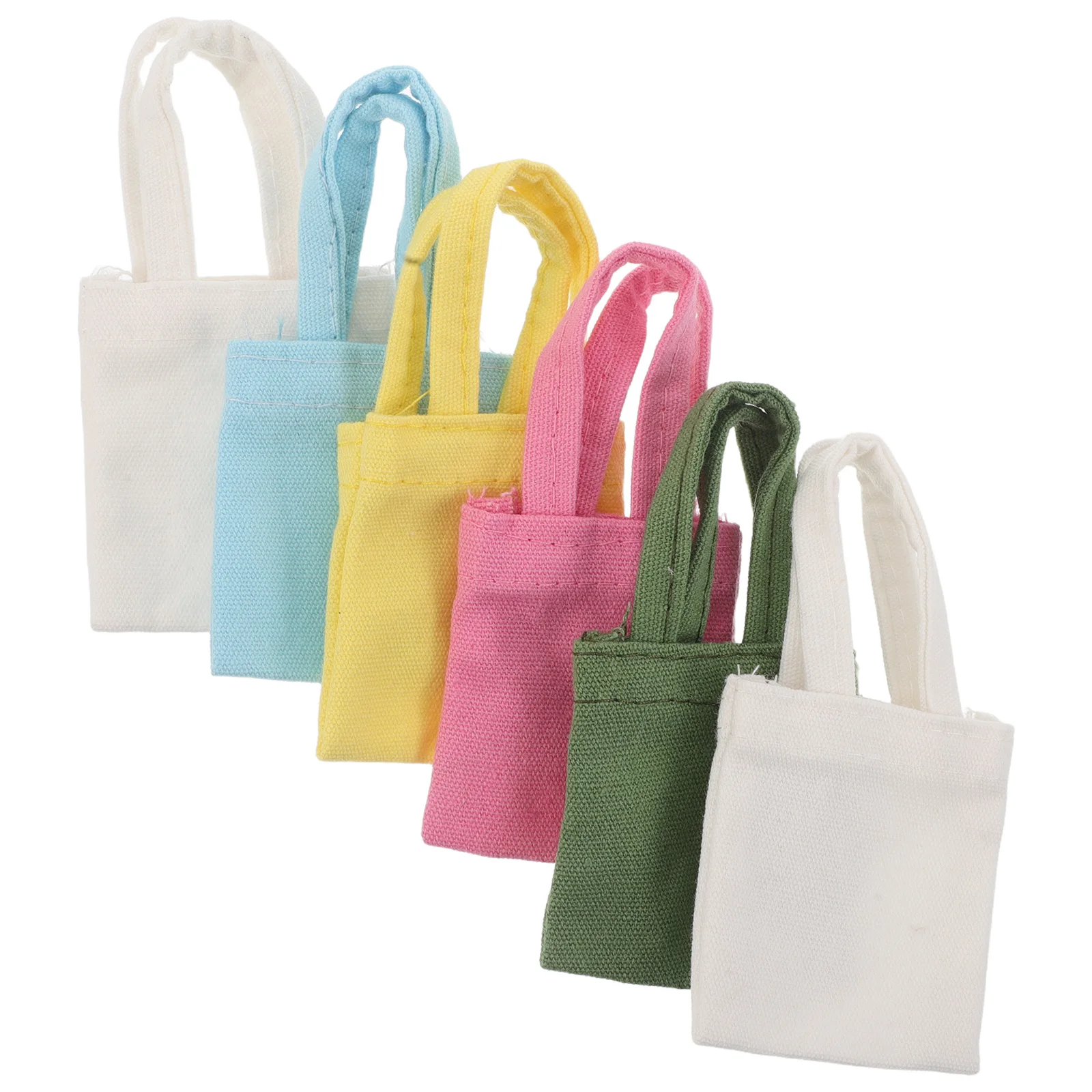 

6 шт. миниатюрная холщовая сумка, реалистичная сумка через плечо для масштаба 1:6, украшение мини-домика, реквизит для фотосъемки