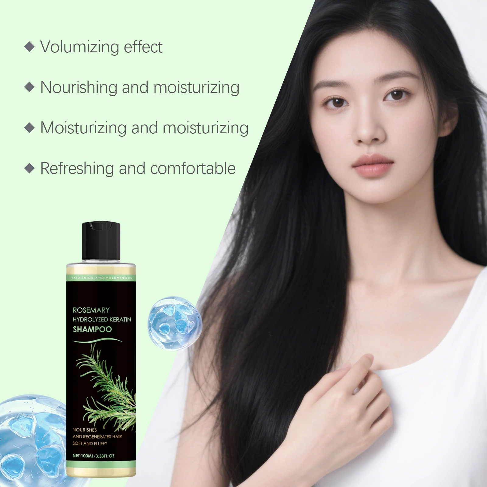 Rosemary Dense Hair Shampoo Nourishing Scalp Strengthen Hair Roots Deep Cleaning Improve Scalp Environment Oil-Control Shampoo - Image 5
