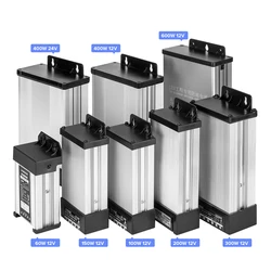 AC180V-240V to DC12V IP65 Rain-proof Power Supply Transformer Adapter for LED Strip Lights 60W 100W 150W 200W 400W 600W