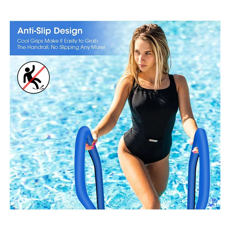 

ABFI 2X Pool Railing Covers Zippered Swimming Pool Handrail Covers-Hand Grip Rail Slip Cover For Inground Swimming Pool 6Ft