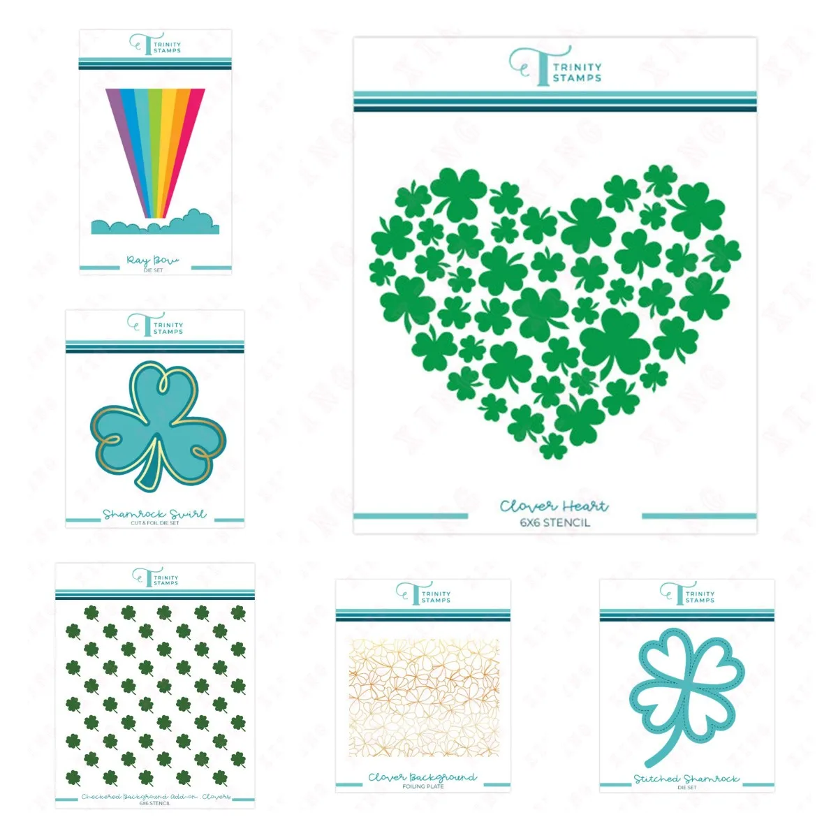 New Checkered Background Add-on Stencils Diy Ray Bow Die Set Stitched Shamrock Swirl Cut & Foil Clover Heart Background Hot Foil