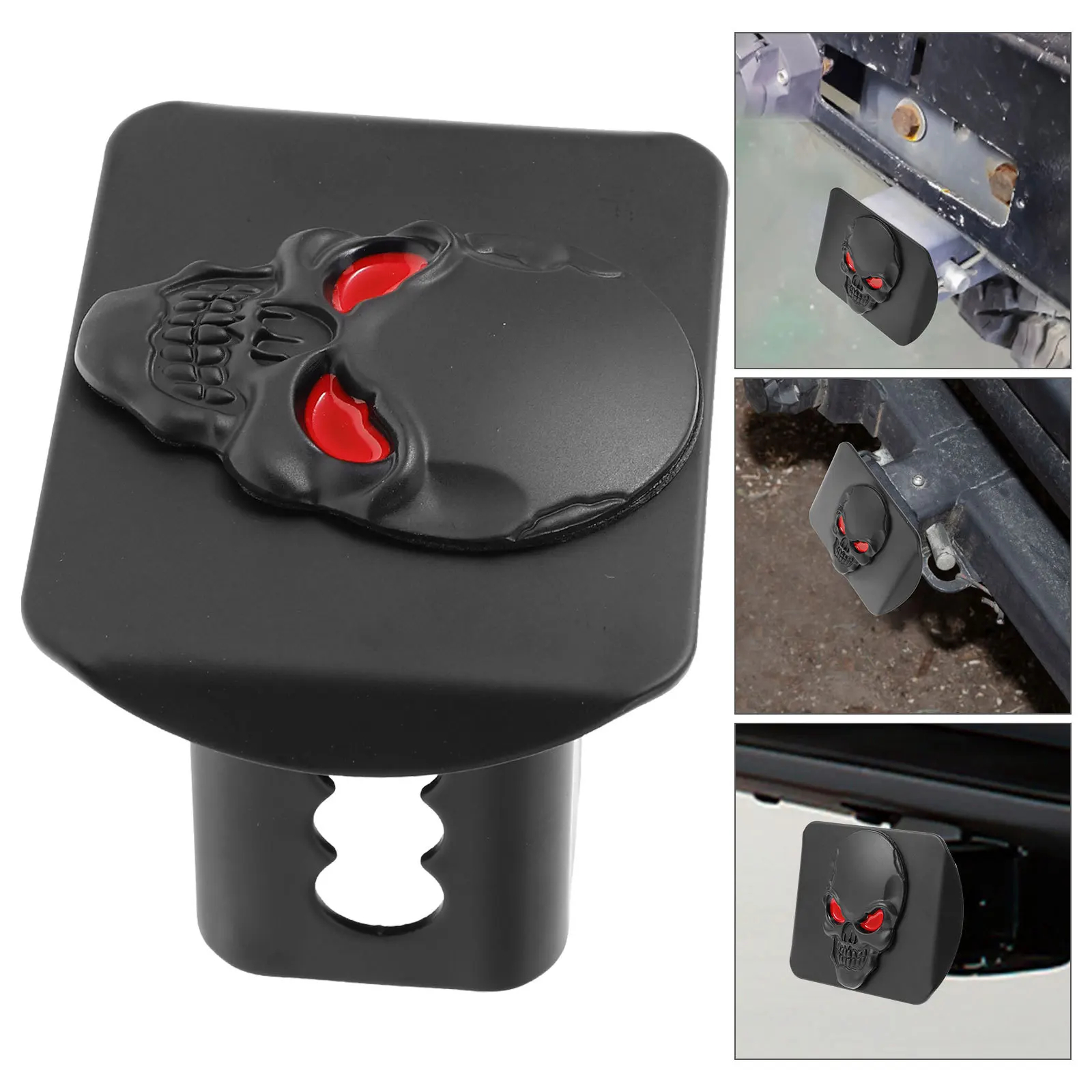 

Skull Design Metal Trailer Hitch Cover Easy Install Tow Hitch Receiver Cover Auto Truck Accessories Auto Accessories