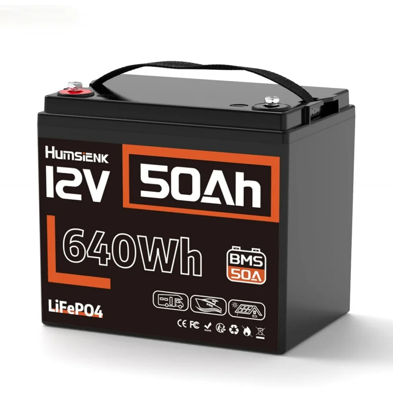 

(UUX)12V 50Ah LiFePO4 , Rechargeable Lithium Battery with BMS, Low Temperature Protection UZ