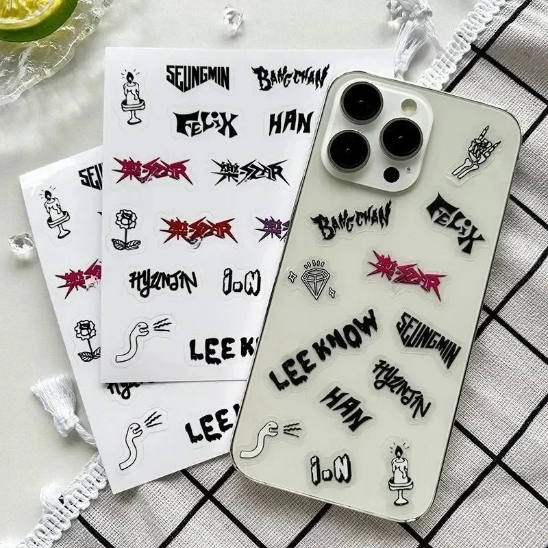 Kpop Stray  ROCK-STAR Ticker Cartoon Transparent PVC Waterproof Sticker