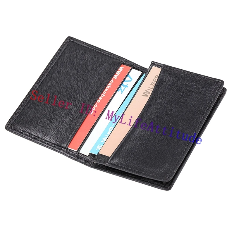 Solid Color Real Lambskin Unisex Bifold Card Holder Slim Short Style Intertexture Weaved Leather Wallet 5 Colors