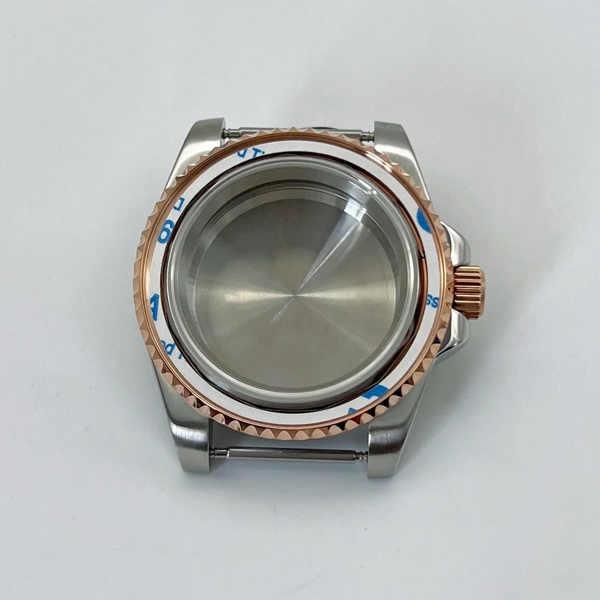 Casing baja tahan karat kaca safir 40mm NH35 dua warna mawar perak 100m tahan air untuk SUB GMT YACHT NH34 NH35 NH36 gerakan