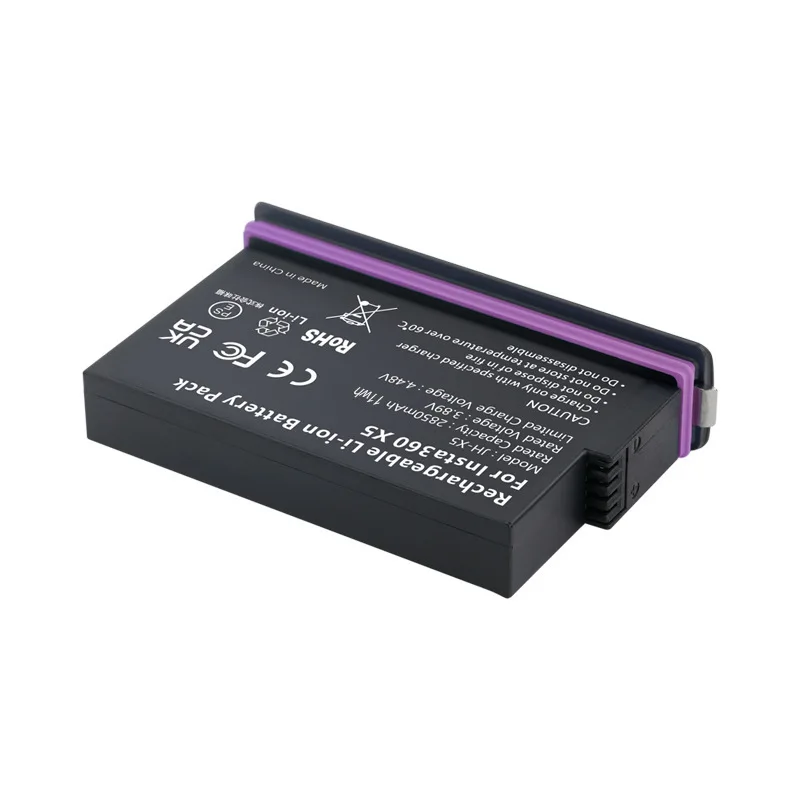 بطارية JH-X5 بقدرة 2850 مللي أمبير في الساعة لكاميرا الحركة Insta360 X5 مع شحن سريع بقدرة 18 وات وتحكم في درجة الحرارة