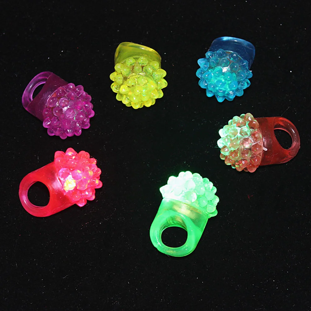 10 Pcs LED Flashing Rings Jelly Strawberry Shaped Strawberries Gift Bumpy Child