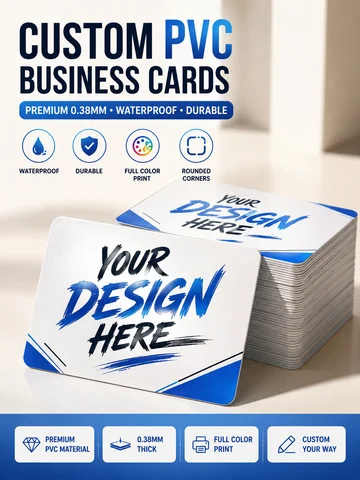 Custom PVC Business Cards Personalized Logo Photo Text QR Code Plastic Name Cards Waterproof Matte Glossy Frosted PVC 85x54mm