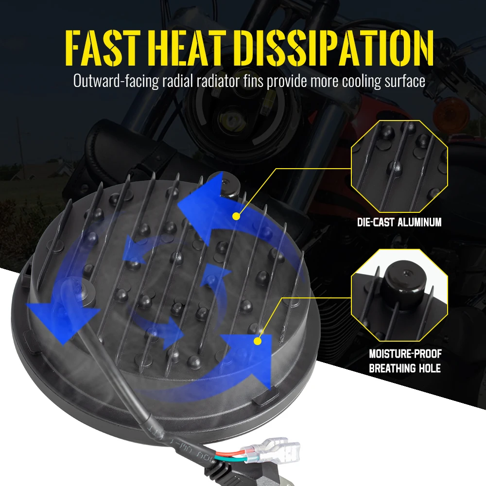 5.75 Inch LED Headlight Projector for Triumph Rocket III Speed Triple Street Triple Motorcycle view 3
