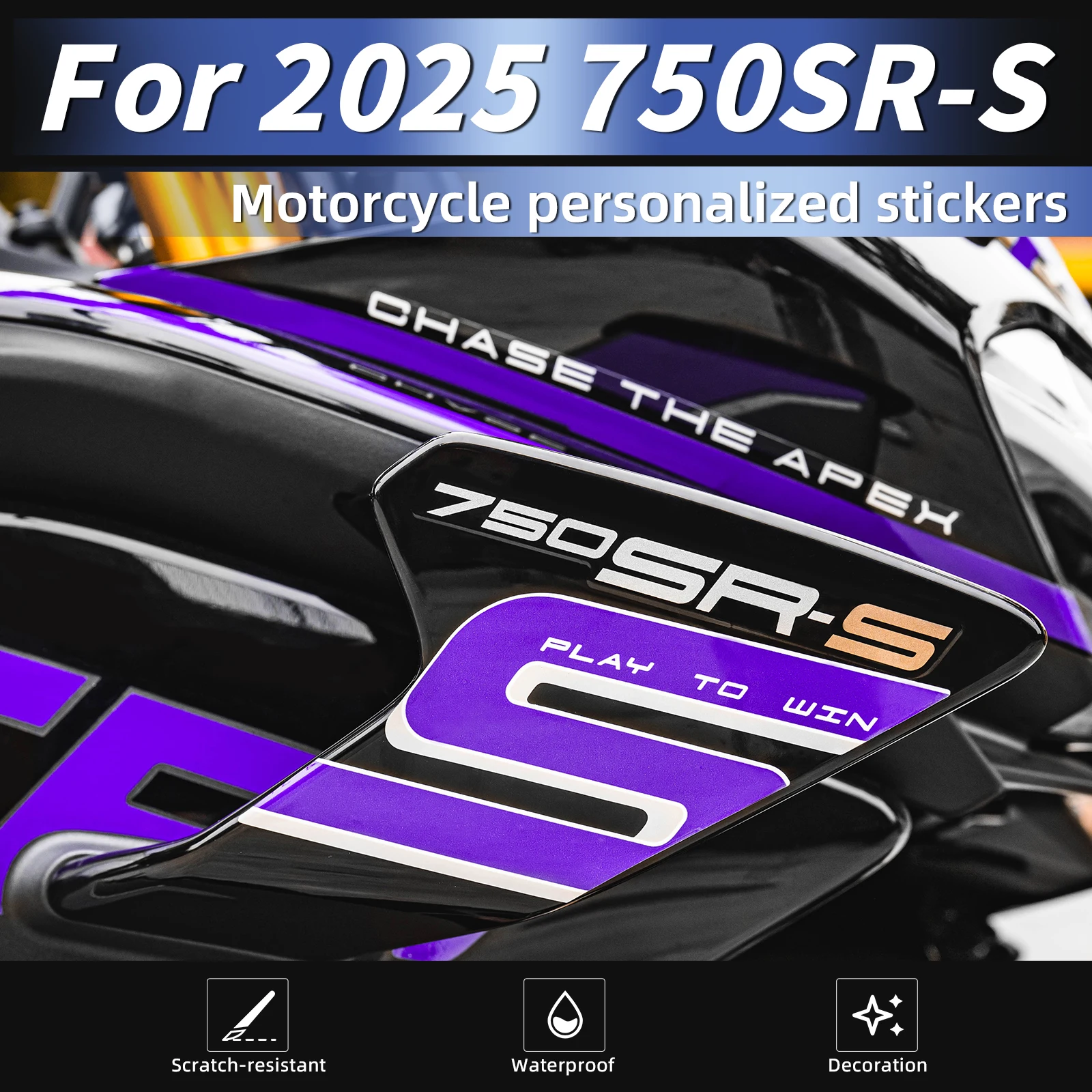 

For 2025 CFMOTO 750SR-S Fixed Wing Stickers 3M Adhesive High-Density Vinyl Downforce-Fit Anti-Slip Mod Parts