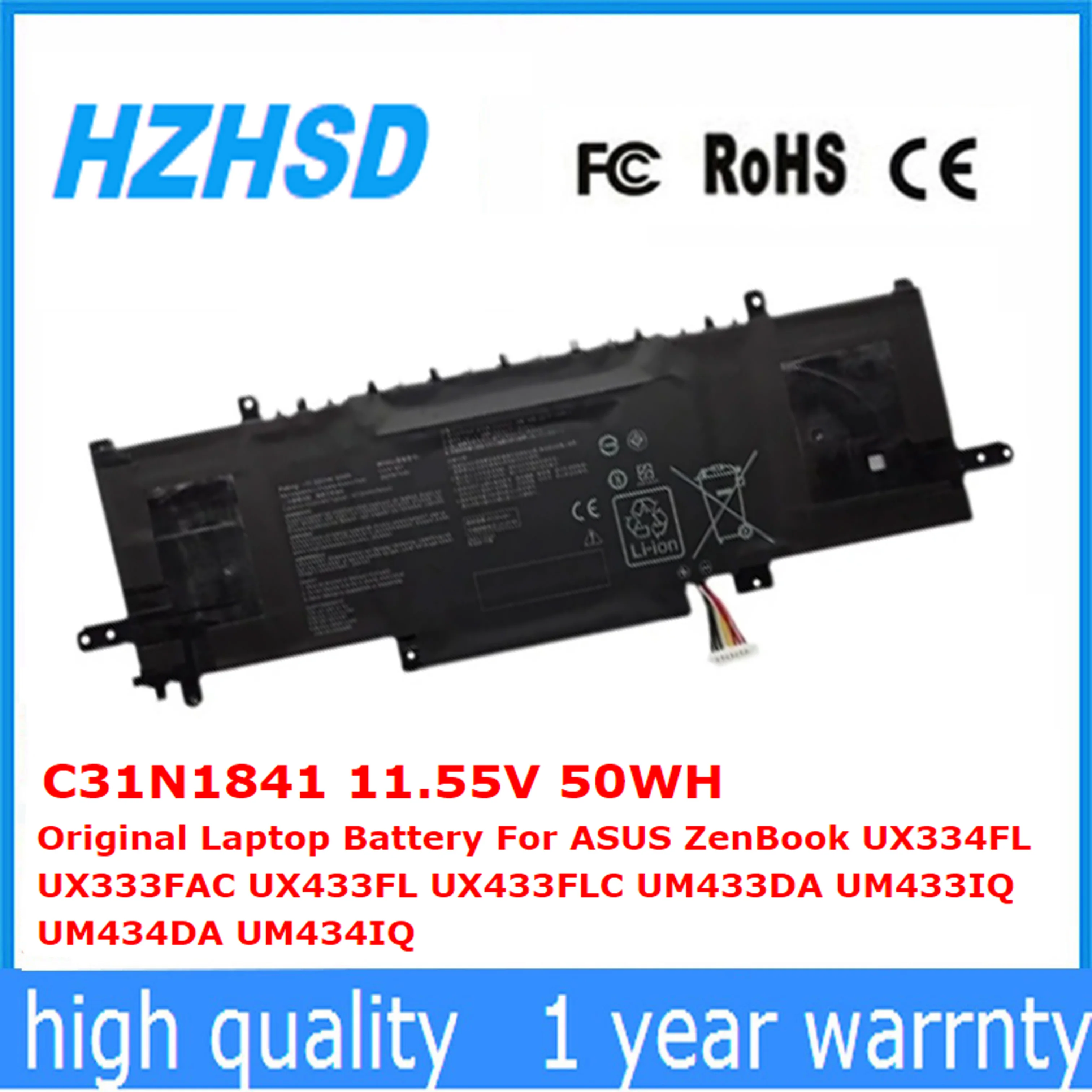 

C31N1841 11.55V 50WH New Original Laptop Battery For ASUS ZenBook UX334FL UX333FAC UX433FL UX433FLC UM433DA UM433IQ UM434DA