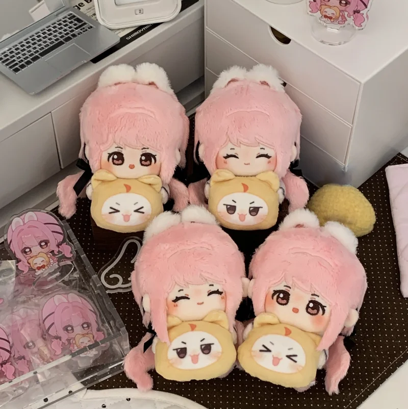 New Infinity Nikki 10cm Momo Hug Style Plush Doll Original Fan Cute Pink Cat Ears Stuffed Toy For Anime Fans Birthday Gift Toys