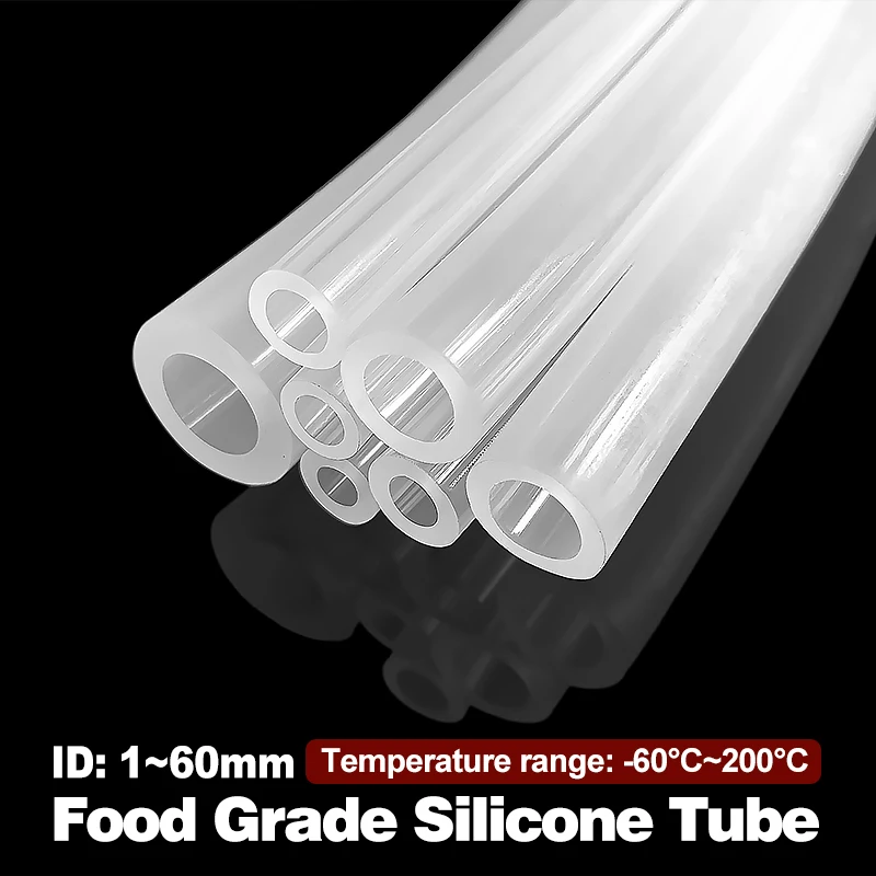 1M Food Grade Clear Transparent Silicone Rubber Hose ID 11mm OD 15mm Flexible Nontoxic Silicone Tube