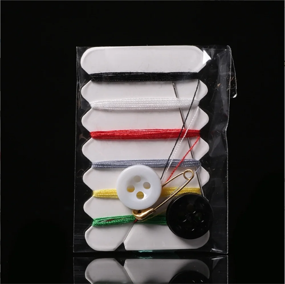 Hot 5pcs Mini Portable Sewing Kit Needle Thread Button Pin Travel Household Tools Hand Sewing Bag for Travel Hotel Supplies