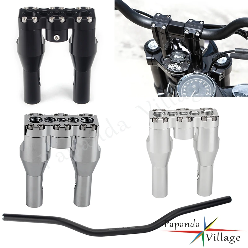 

Motorcycle 1inch Club Style T-bar 6" Handle Bar & Handlebar Riser Clamp Kit For Harley Sportster Dyna Touring Softail Low Rider