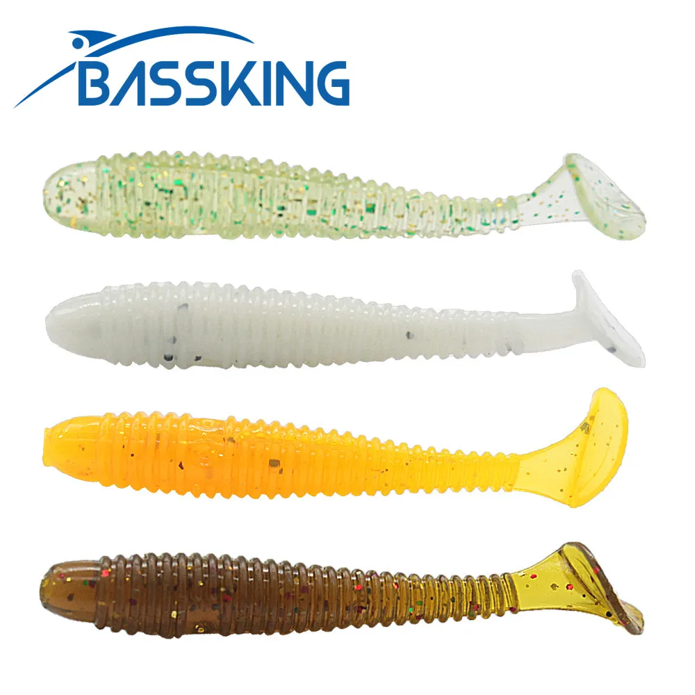 BASSKING 10Pcs 70mm 3.16g T Tail Soft Bait Fishing Lure Silicone Bait Wobblers Pesca Artificial Swimbait Carp Fishing Tackle