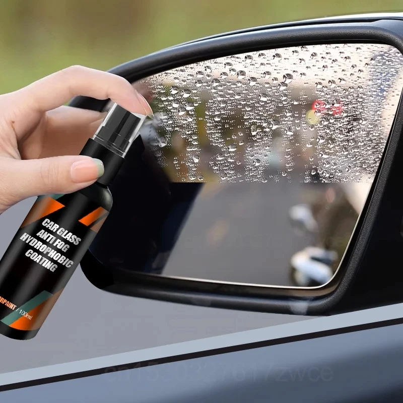 Spray repelente al agua, revestimiento antilluvia para vidrio de coche, hidrofóbico, antilluvia, líquido, máscara de espejo para parabrisas, Kit de