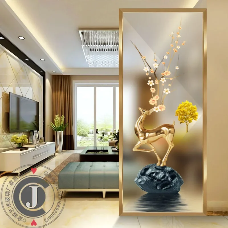 Light Luxury Glass Entrance Living Room Dining Room Subareas Screens Bedroom Entrance Covering Bathroom Background Wall Simple