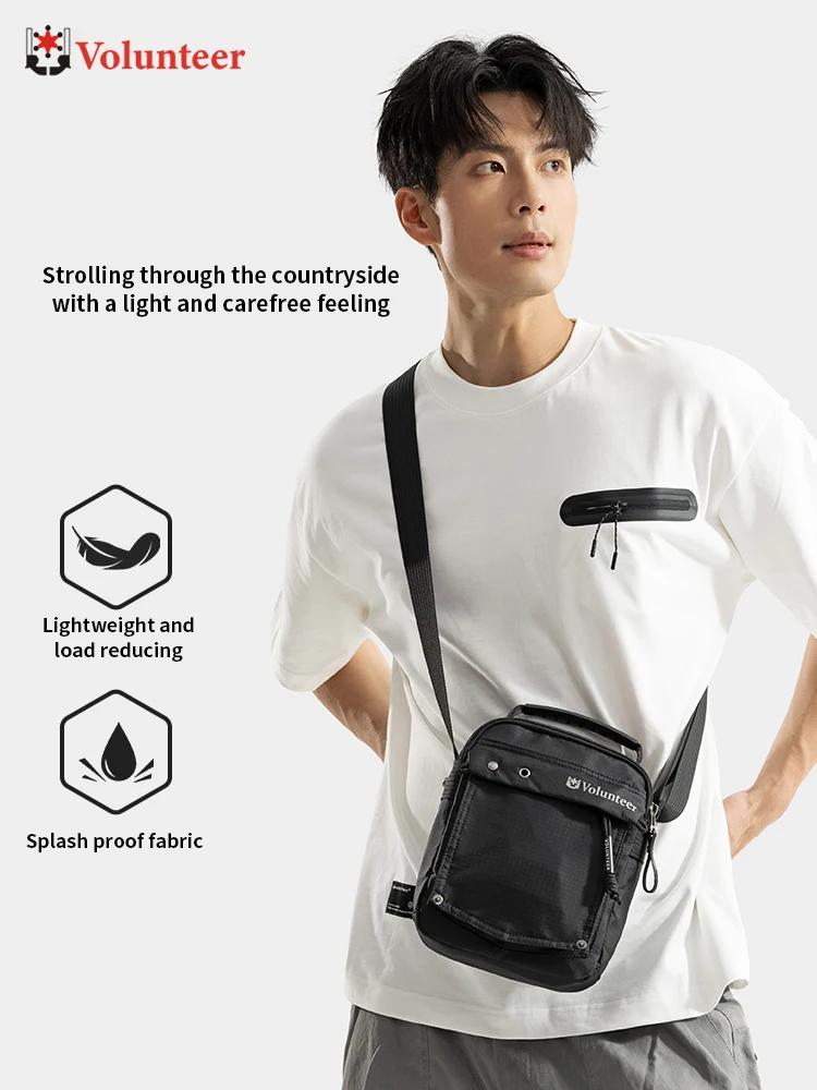 VOLUNTEER 3L Men Handbag Casual Waterproof Oxford Cloth Phone Shoulder Bag 2026 New Commuter Small Crossbody Bags Man 1886-07