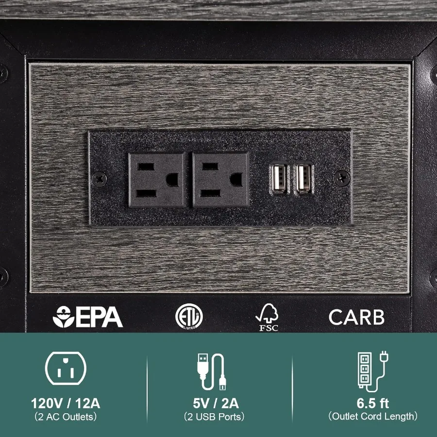 طاولة نهاية مع محطة شحن، طاولة جانبية قابلة للطي مع منافذ USB ومنافذ، طاولة أريكة بجانب السرير لغرفة المعيشة B