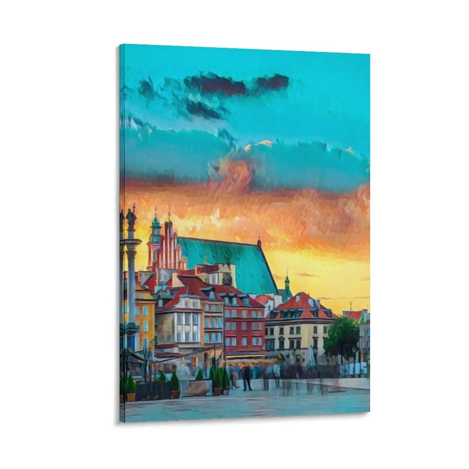 

Old Town Warsaw, Poland Canvas Painting luxury home decor ornaments for home Decoration wall decoration