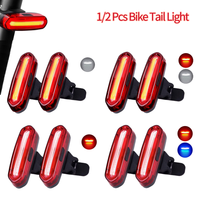 1/2Pcs Bike Tail Light Rechargeable LED MTB Road Bike Taillight Safety Warning Bicycle Rear Light Bicycle High Visibility Lamp