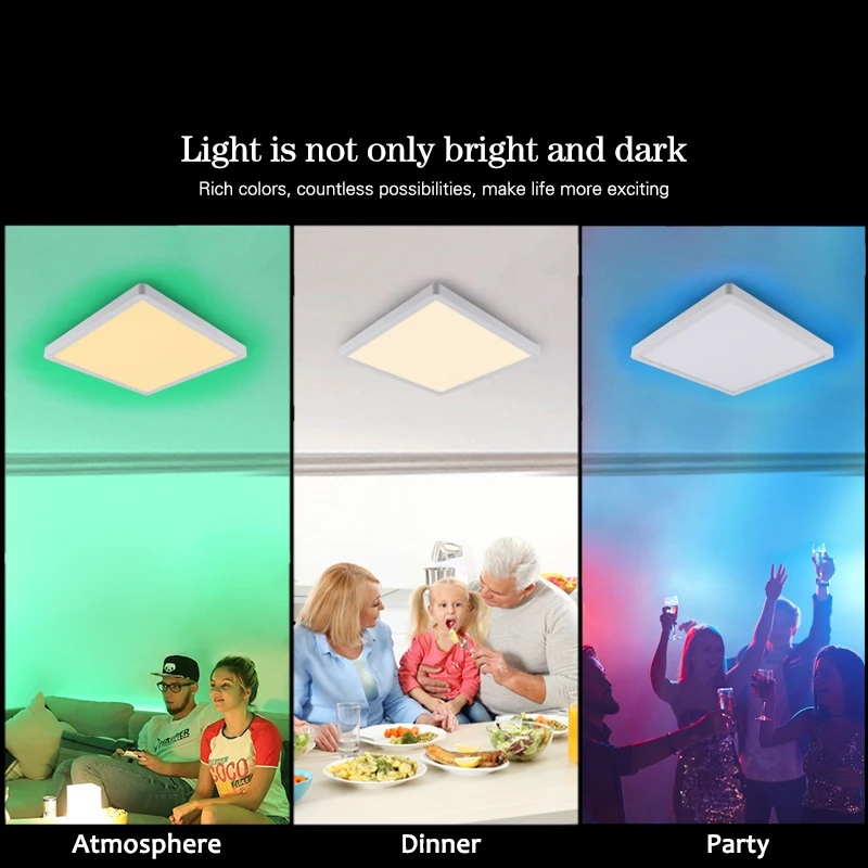 40W Modern WiFi Smart LED Ceiling Light APP Voice Control with Alexa Remote Control Ceiling Lamp RGB+Dimmable Bluetooth Music