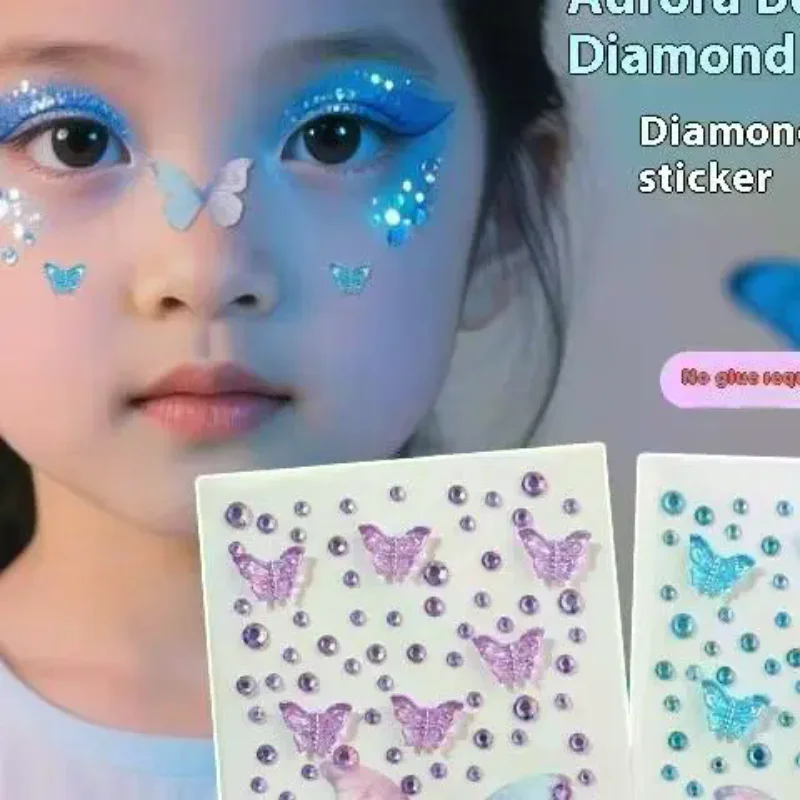 

Butterfly Gem Crystal Tattoo Facial Rhinestone Sticker Self Adhesive Body Brow Makeup Mix Size Item Fairy Beauty Colorful Tattoo