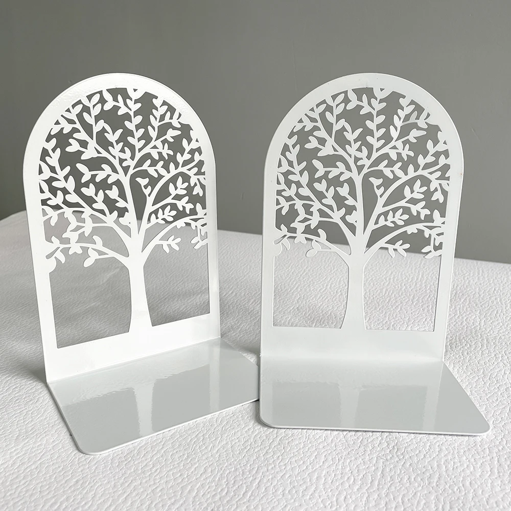 White Tree of Life Desktop Book Ends Office Desktop Home Bookend Gift for Book Loves Office Desktop Iron Book rack